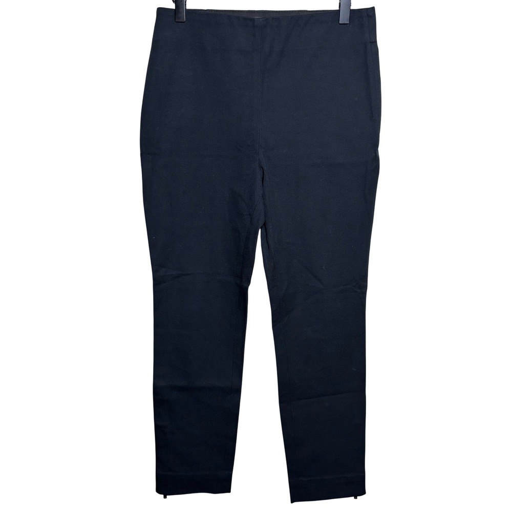 COS Navy Blue Stretch Elastic Waist Side Zip Crop Ankle Trouser Pants Women 8 US